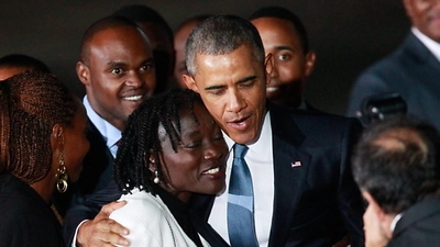 Obama mit Halbschwester Auma