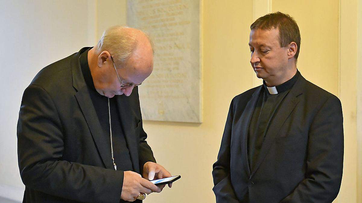 Generalsekretär Peter Schipka mit Kardinal Christoph Schönborn 