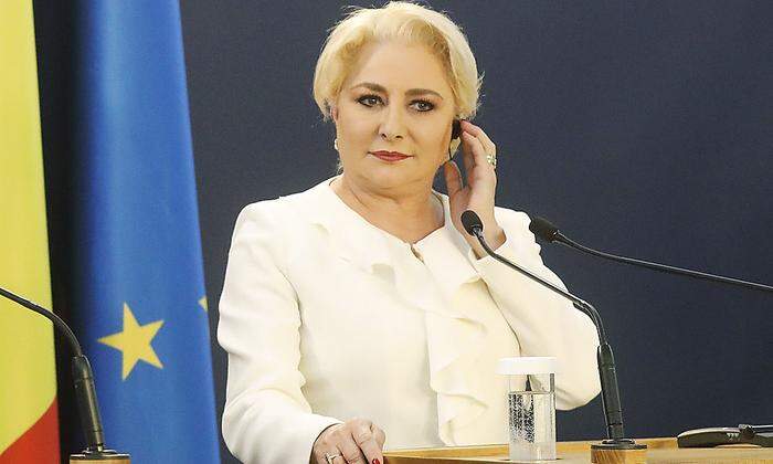 Die ehemalige sozialdemokratische Regierungschefin Vasilica Viorica Dancila in der Stichwahl