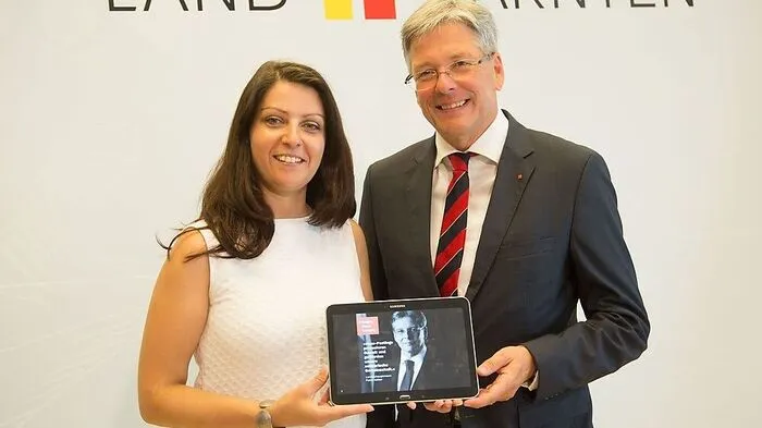 Duzdar und Kaiser bei der Präsentationam Freitag in Kärnten