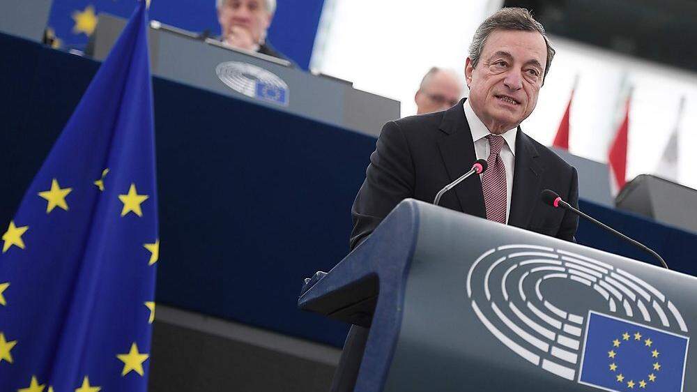 Mario Draghi am Dienstag im Europaparlament