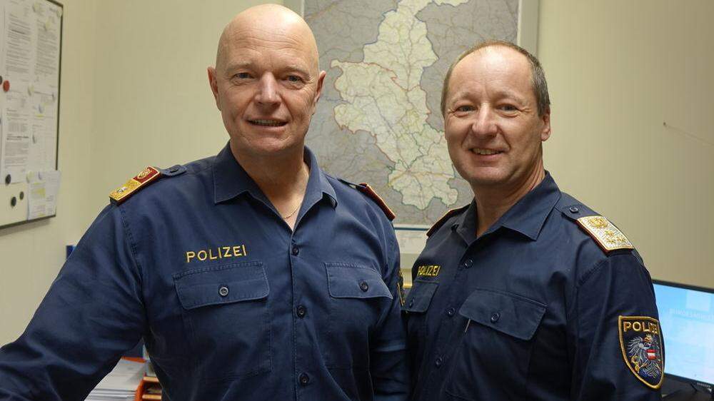 Kriminalreferent Harald  Eppich, Verkehrsreferent Klaus Strobl, Bezirkspolizeikommando Weiz