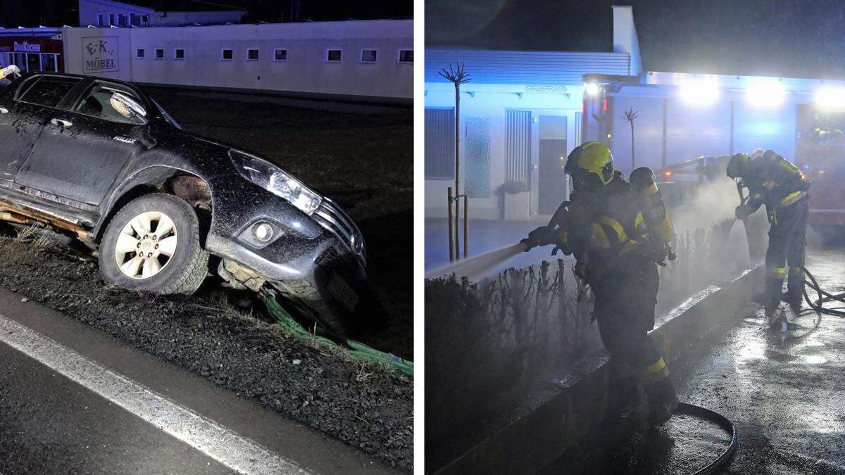 In Stadl-Predlitz passierte ein Unfall, zu zwei Bränden musste die Feuerwehr Knittelfeld ausrücken