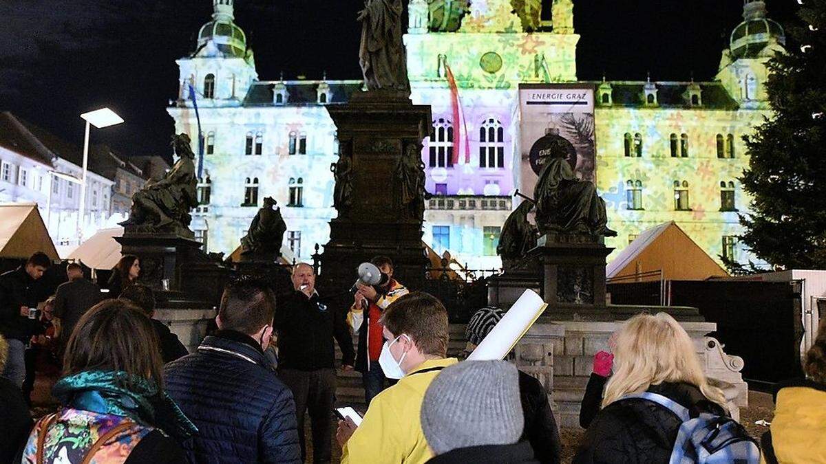Diesmal fand die Corona-Demo in Graz kaum Zuspruch