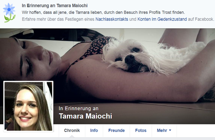 Auf ihrer Facebookseite gedenken ihre Freunde der Verstorbenen