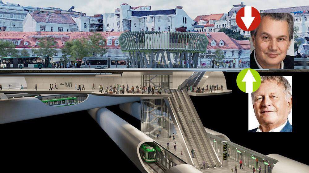 Verkehrsexperte Walter Brenner sieht in einer Metro für Graz mehr Nach- als Vorteile. Wolfgang Malik, CEO der Holding Graz, ist Feuer und Flamme für das Projekt