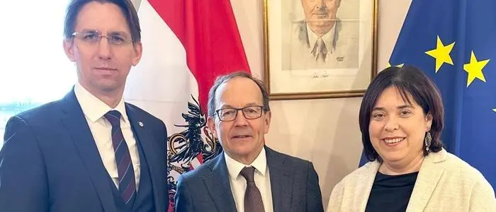 Nationalratsabgeordneter und Bürgermeister Joachim Schnabel, zweiter Präsident des Nationalrats Peter Haubner, Nationalratsabgeordnete und Schulqualitätsmanagerin Agnes Totter (alle ÖVP)