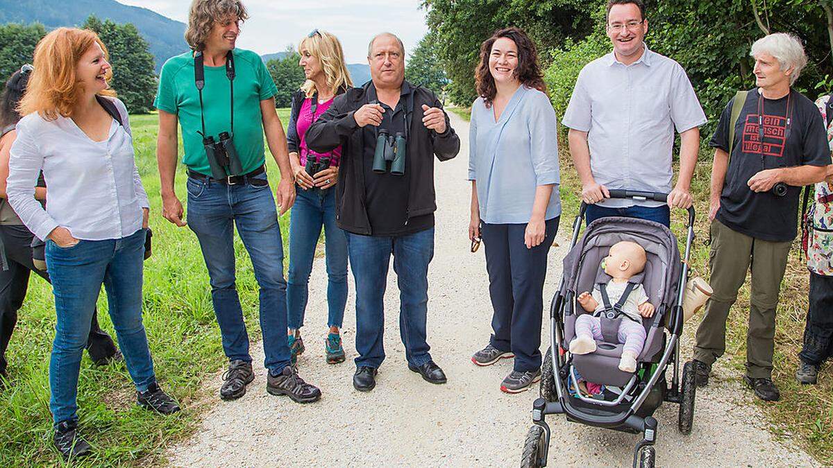 Die Spitze der Grünen mit Ingrid Felipe im Bleistätter Moor