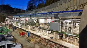 Mit einer 240 Meter langen Tunnelvortriebsmaschine arbeitete sich die Porr durch die unterschiedlichen geologischen Zonen der Koralpe