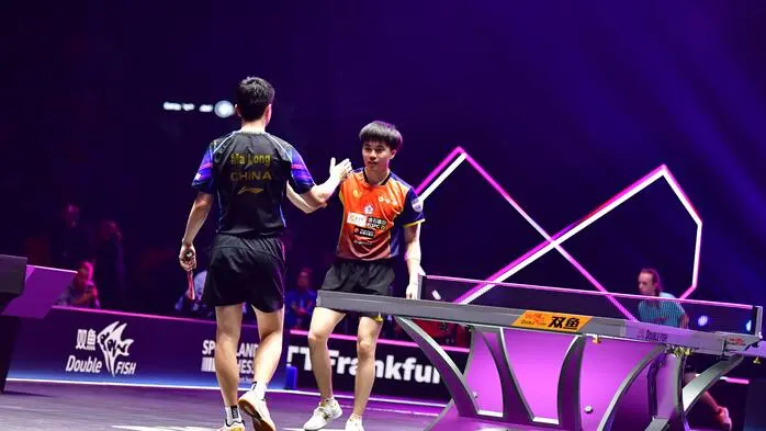 Lin Yun-Ju und Ma Long im Finale der WTT Champions in Frankfurt