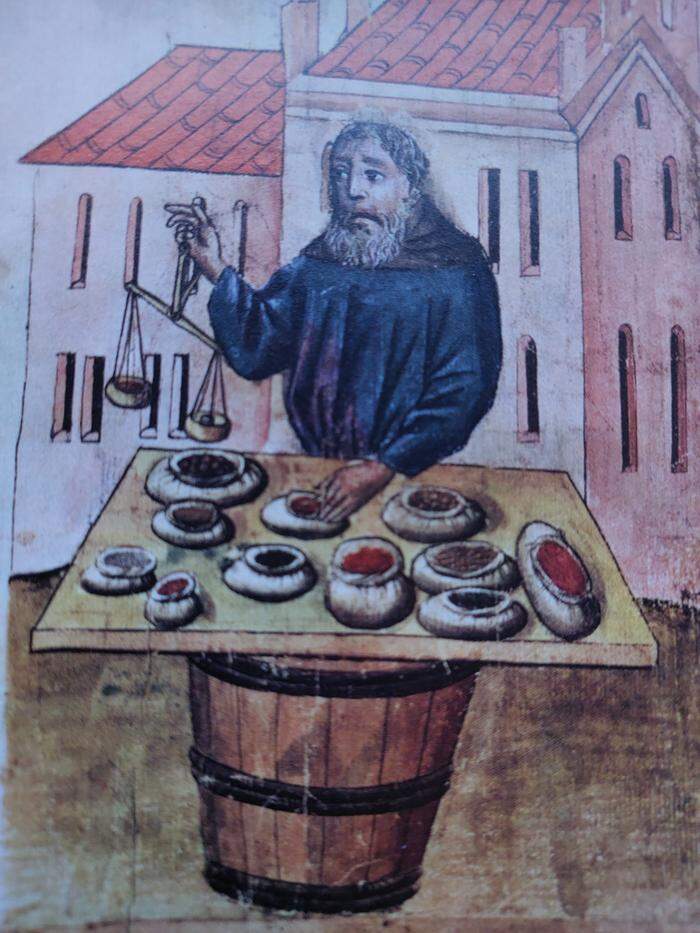 Gewürzhandel an Markttagen im Mittelalter