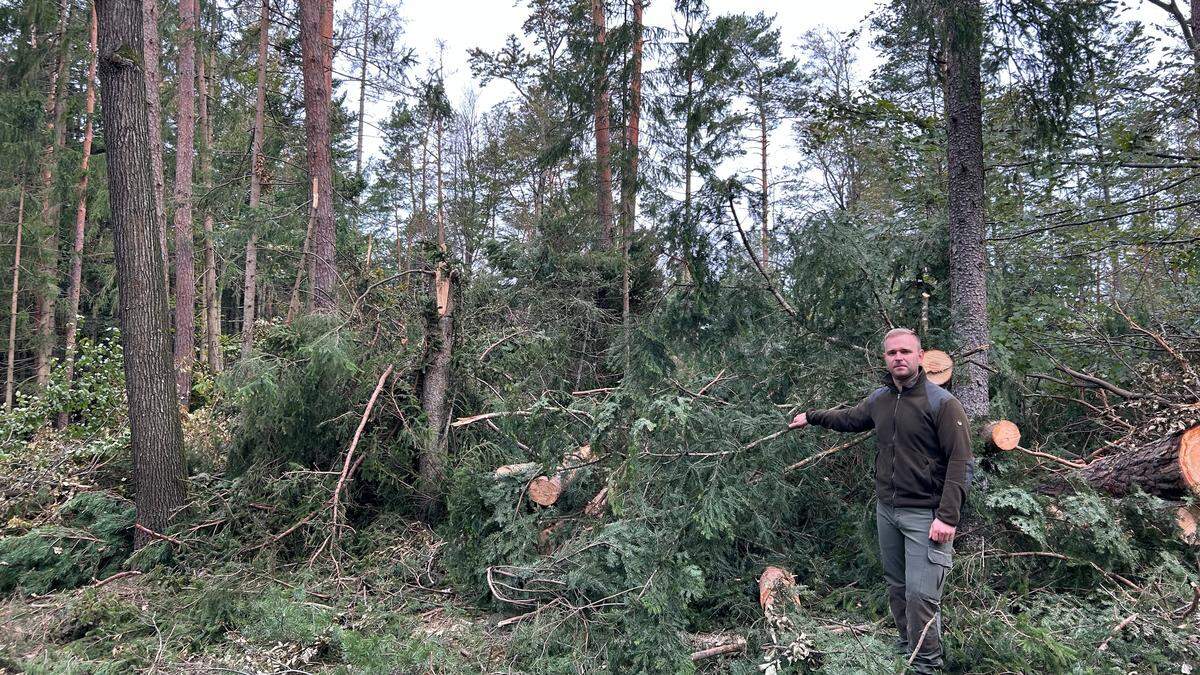 Maximilian Nöhrer hat den Überblick bei den Aufräumarbeiten der Gemeinde Hartberg