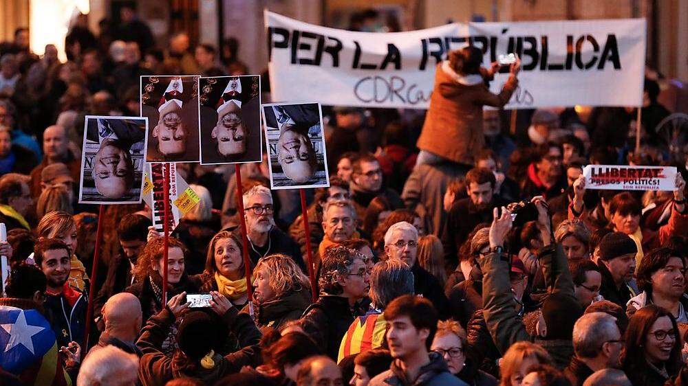 Demonstranten in Barcelona