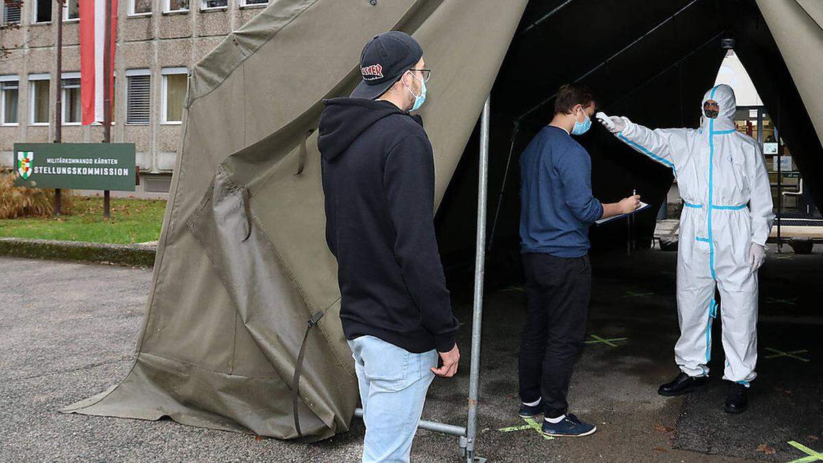 Hohe Hygiene- und Schutzmaßnahmen bei der Stellungskommission in Klagenfurt