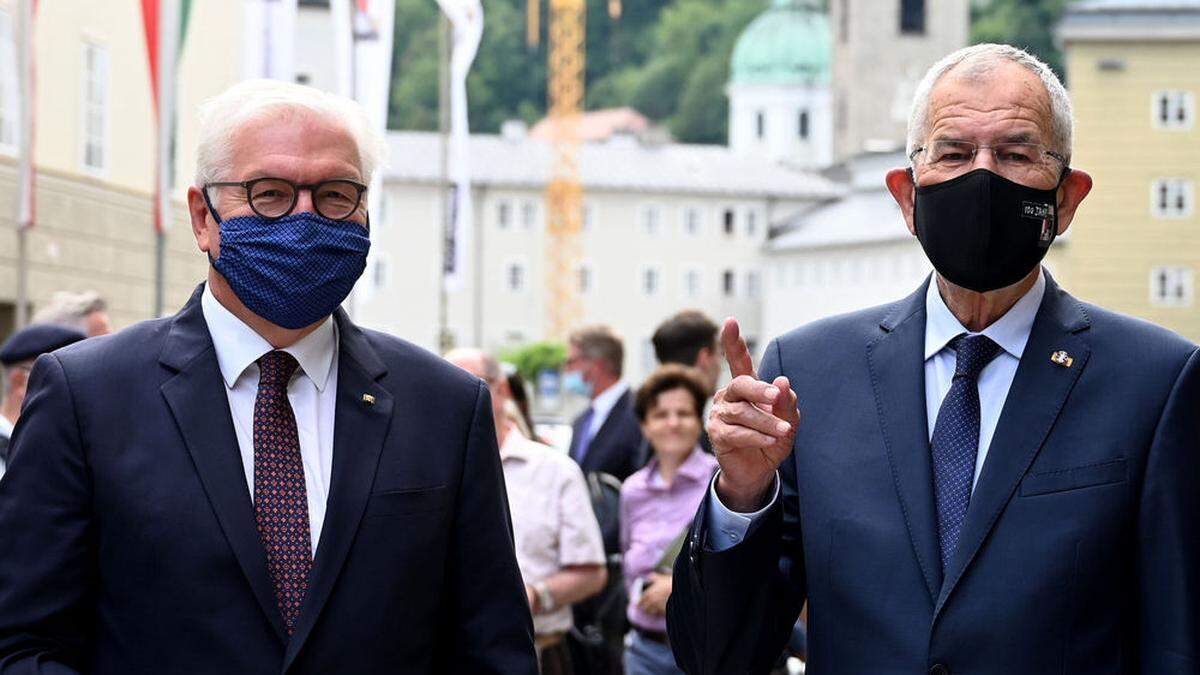 Bundespräsidenten unter sich: Frank-Walter Steinmeier und Alexander Van der Bellen in Salzburg