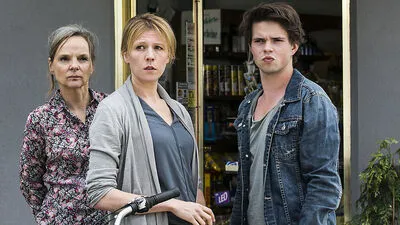 Am Set von "Irenes Bruder": Sissy Höfferer, Franziska Weisz, David Christopher Roth