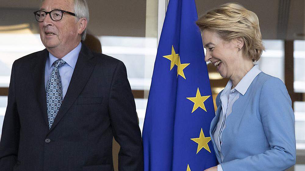 EU-Kommissionspräsidentin Ursula von der Leyen mit Jean-Claude Juncker