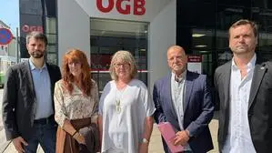 Beatrix Eiletz, Maria Hauer, Michael Kammerer, Manuel Pöttler und Gerhard Suppan bei der Pressekonferenz am Montag.