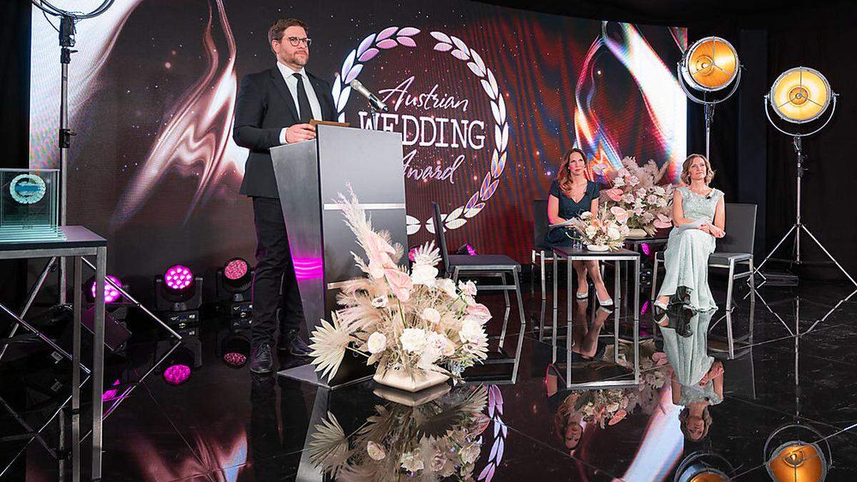 1. Online-Gala des „Austrian Wedding Award“: Juror Florian Weber, Bianca Lehrner und Susanne Hummel