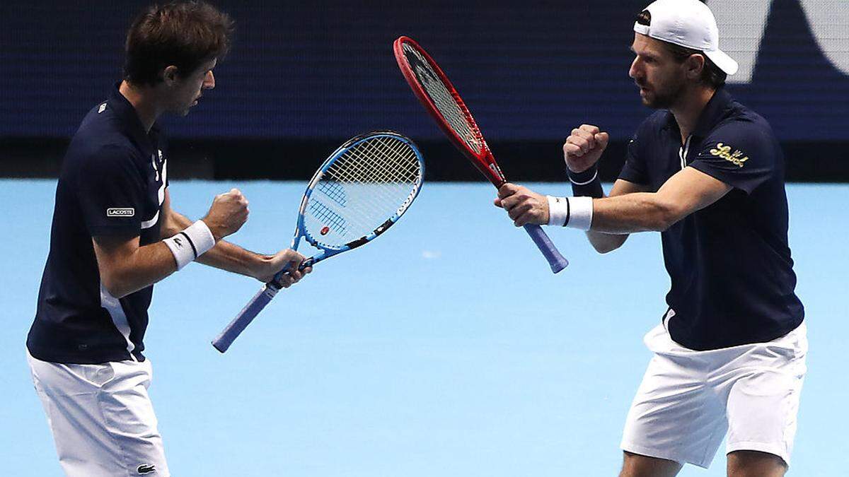 Jürgen Melzer (rechts) zog in das Doppelfinale der ATP Finals ein