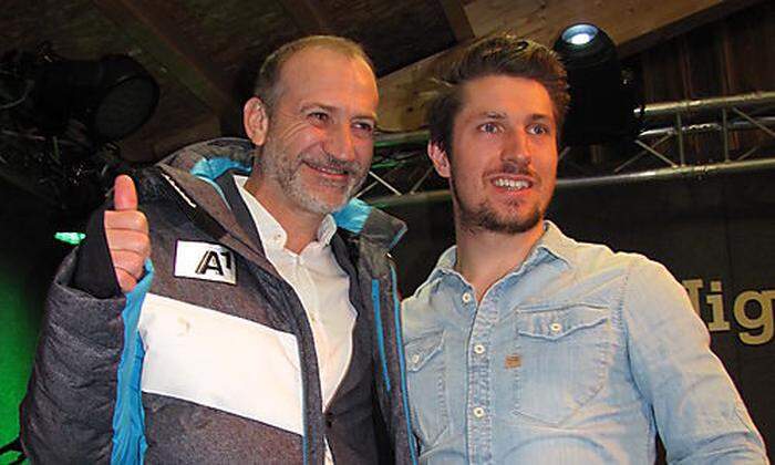 Alejandro Plater (CEO A1 Telecom Austria Group) und Marcel Hirscher