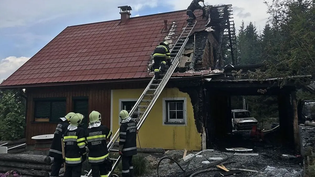 Löscharbeiten in Semriach