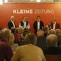 Daniela Buchegger und Harald Hofer (beide Kleine Zeitung), Robitschko (Bürgerliste), Lechner (FPÖ), Martschitsch (ÖVP), Matejka (SPÖ) und Wallner (Grüne) 