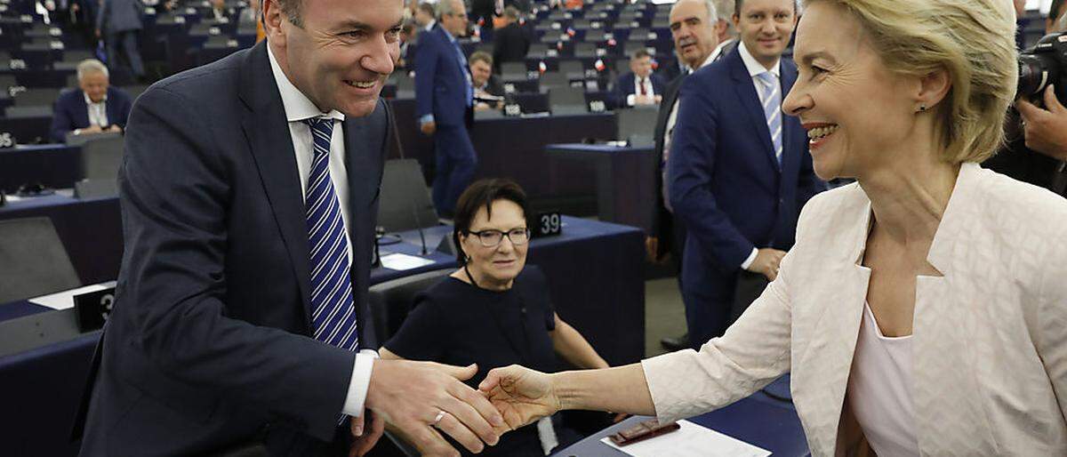 Manfred Weber, nicht zum Zug gekommener EVP-Spitzenkandidat, gratulierte herzlich