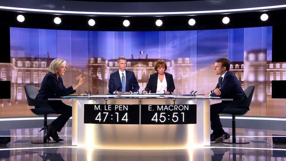 Macron und Le Pen lieferten sich hitziges TV-Duell