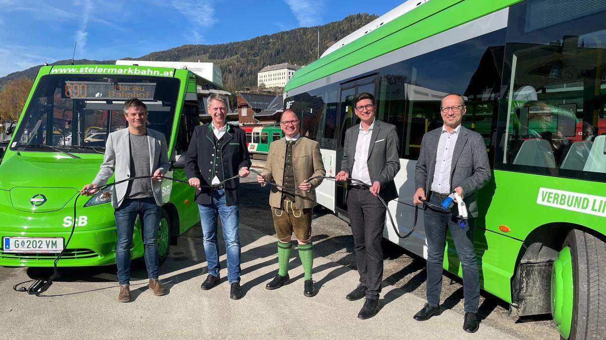 Wolfgang Moitzi, Gerhard Harer, Ronald Kiss, Martin Moser und Erwin Tripolt von den Stadtwerken Murau