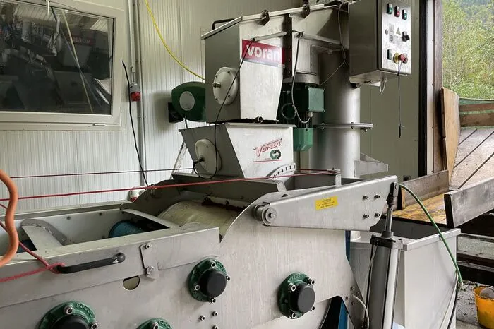 Zuerst werden die Äpfel gewaschen und kommen in die Mühle