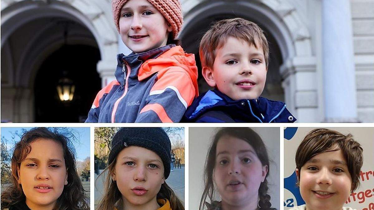 Die Kandidatinnen und Kandidaten von links: Lucia und Felix (oben), Mina, Oskar, Judith und Jonas (unten)