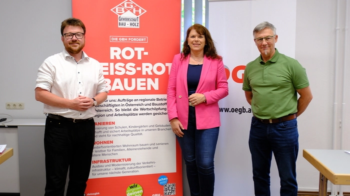 Benjamin Plach, Sonja Föger-Kalchschmied und Christian Hauser bei der Pressekonferenz in Lienz