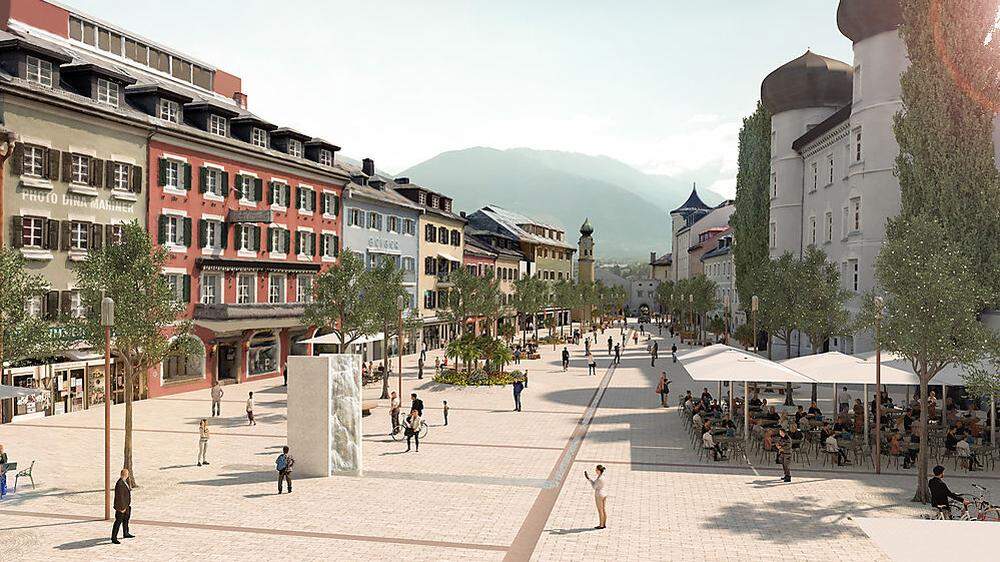 Diese erste Visualisierung eines neuen Hauptlatzes präsentierte die Stadt Lienz im Juni
