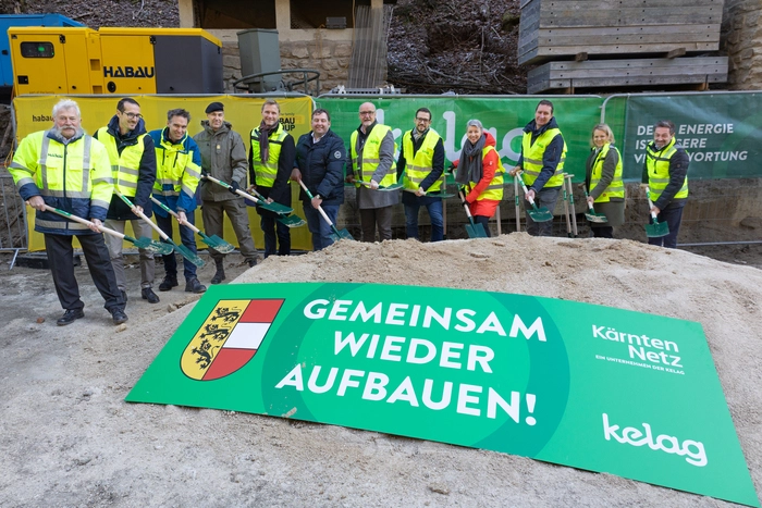 Spatenstich zum Wiederaufbau: Das Arriacher Kraftwerk erhält
einen neuen Maschinensatz und wird so effizienter