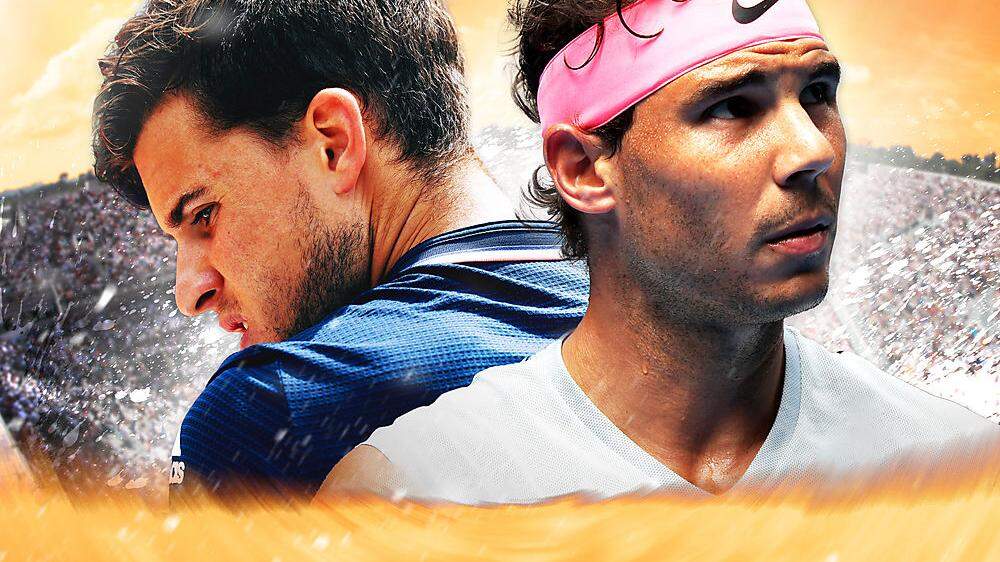 Dominic Thiem (links) und Rafael Nadal spielen um den Titel bei den French Open
