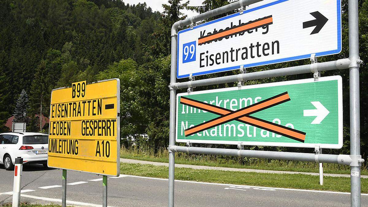 Aufgrund eines Hangrutsches ist die Katschbergstraße zwischen Eisentratten und Leoben gesperrt