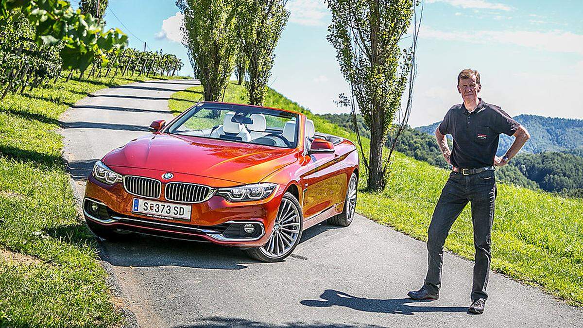 Offen gesagt: Diese Farbe passt wunderbar zum 4er-Cabrio