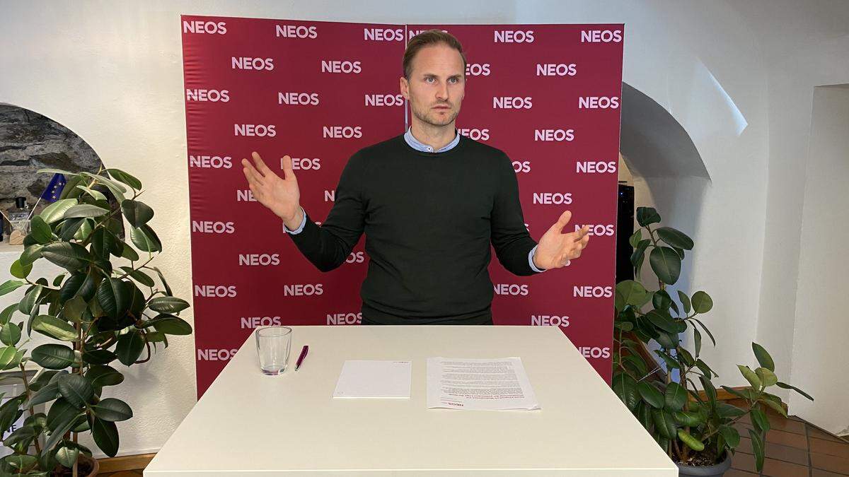 Janos Juvan (Neos) möchte mittels Kontrollausschuss vermeintliche Korruptionssümpfe trockenlegen