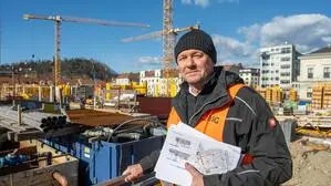 Projektmanager Klaus Grill von der BIG auf der Baustelle am Campus der Uni Graz