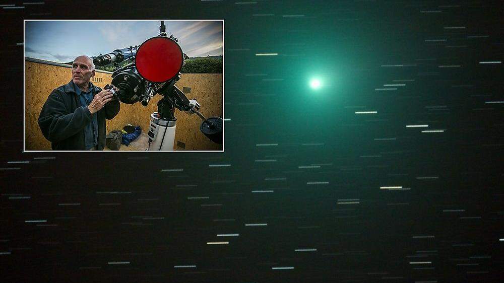 Albert Sudy hat den heurigen Weihnachts-Kometen „Wirtanen“ schon bildlich in seiner Sternwarte eingefangen