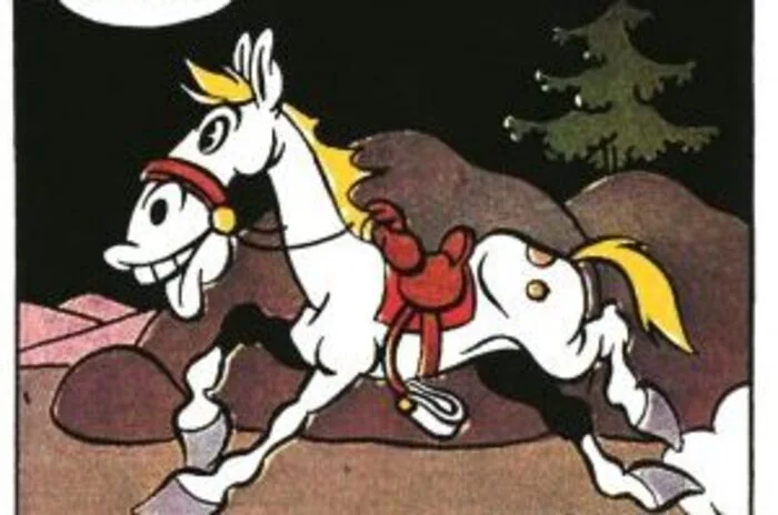 Jolly Jumper ist das treue Pferd von Luke: In "Arizona 1880" kann der Apfelschimmel noch nicht sprechen, jedoch schon in der chronologisch zweiten Geschichte "Die Goldmine von Dick Digger". "Sieh an! Ein vierblättriges Kleeblatt" sind die ersten Worte von Jolly Jumper - Morris Bruder gab auch den Anstoß für diesen Namen.