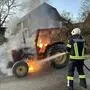 Die Feuerwehren konnten den Traktorbrand rasch löschen