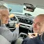 Kleine-Autor Horst Bauer und Manfred Harrer, Ex-Leiter des Apple-Auto-Projekts im EV5