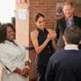 August 15, 2024, Bogota, Cundinamarca, Colombia: EDITOR NOTE: HANDOUT - MANDATORY CREDIT LEFT TO RIGHT Colombian vicepresident Francia Marquez reacts along, MEGHAN, Duchess of Sussex and PRINCE HARRY, Duke of Sussex duting an official visit to the public School of Popular Culture in Bogota, Colombia, August 15, 2024. Photo provided by: esidency/Long Visual Press Bogota Colombia - ZUMAvp1_ 20240815_zia_vp1_005 Copyright: xAndresxCastilla/ColombianxViceprx