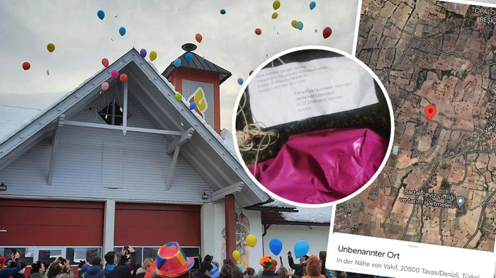 Über 2200 Kilometer weit flog der pinke Ballon