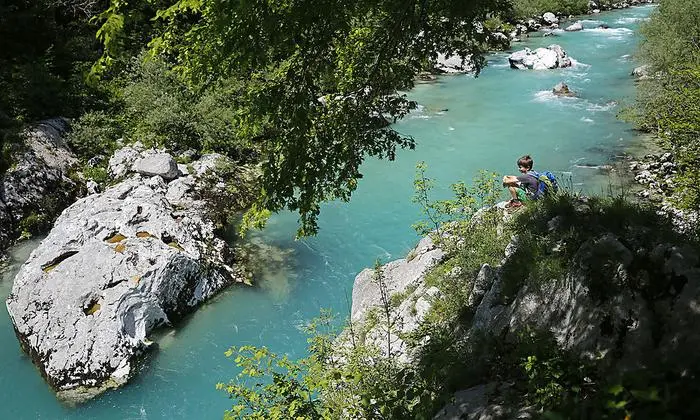 Verschnaufen an der Soca