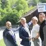 Andreas Schlemmer (WKO-Regionalstellenleiter), Bernhard Stranzl (WKO-Obmann), Manuela Kuterer (Regionalstellenobmann-Stellvertreterin), Philipp Harrer von der „ecowall GmbH“ in Rosegg