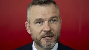 Newly elected Slovak President Peter Pellegrini outside a studio of JOJ television, in Bratislava, Slovakia, on April 7, 2024. CTKxPhoto/OndrejxDeml CTKPhotoP2024040705354 PUBLICATIONxNOTxINxCZExSVK CTKPhotoP2024040705354