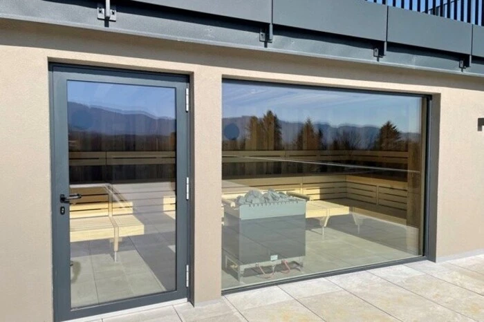 Es gibt auch eine Panoramasauna.
